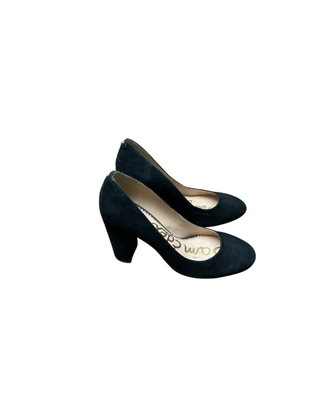 Sam Edelman Black Suede Pumps Round Toe Classic Heels Women’s Size 6M